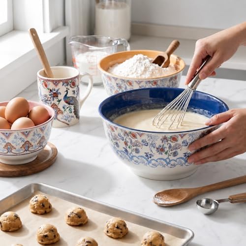 TP Melamine Mixing Bowl Set with Lids, Salad Bowl Set of 3, Ottoman