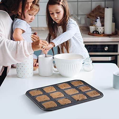 Tiawudi 2 Pack Brownie Pan, Non-stick Bakeware for Bread and Loaf