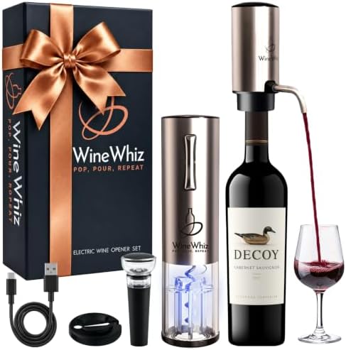 Electric Wine Aerator & Opener Set with Accessories, Rechargeable