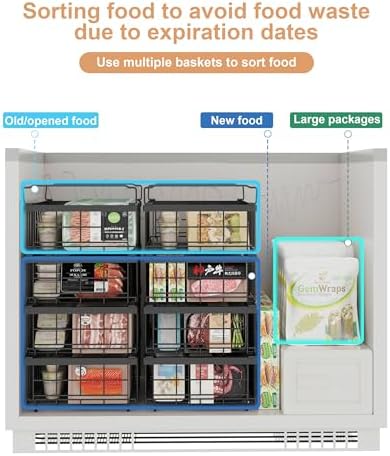 UMDONX 4-Pack Expandable Stackable Freezer Storage Boxes