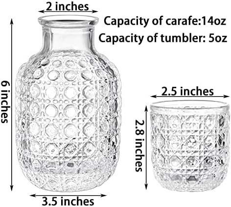 Coloch 2 Sets Vintage Bedside Water Carafe Set With Tumbler, 4 Pcs