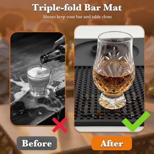 Bar Mat,Folding Portable 22" X 12" Cocktail Bartending Countertop Mat