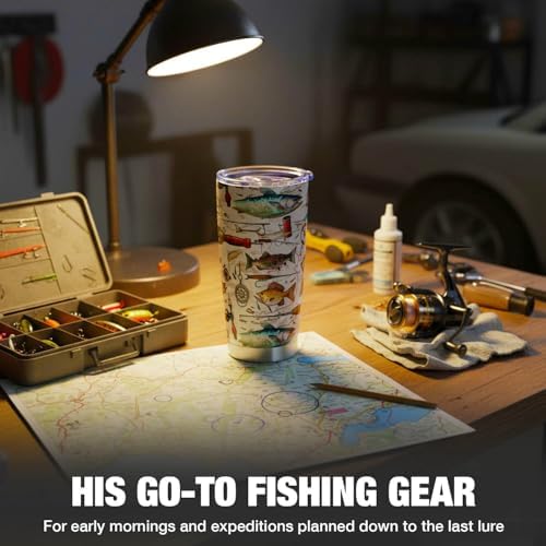 Fishing Gifts for Men, Fishermen - Fish Travel Coffee Mug Cup