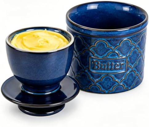 Butter Crock with Lid for Countertop, French Butter Dish Ceramic