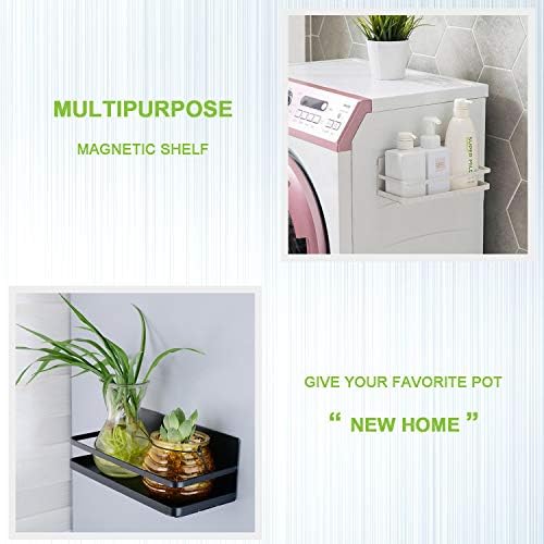Thipoten Magnetic Spice Rack with 2 Removable Hooks, White, 2-Pack