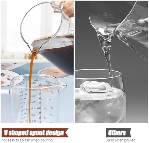 3 Pack Glass Measuring Cups,1-Cup,2-Cup,4-Cup Measuring Jugs with