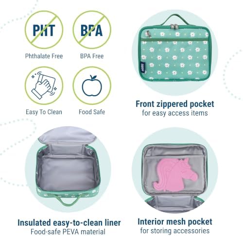 Wildkin Insulated Lunch Box for Kids, Daisy
