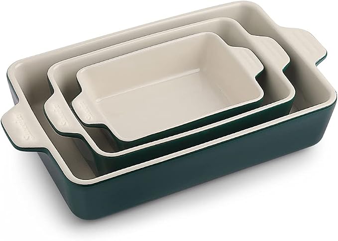 Sweejar Ceramic Bakeware Set, Rectangular Baking Dish Lasagna Pans by Sweejarco1949