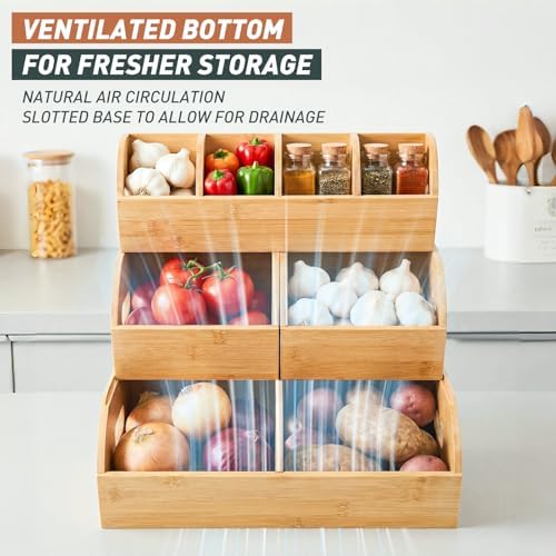 Onion Storage, Potato Storage, Potato and Onion Storage Bin, 3 Tier