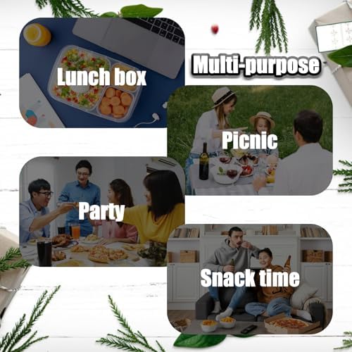 VOUKEN 10Pcs Double Compartment Condiment Container with Lid Double