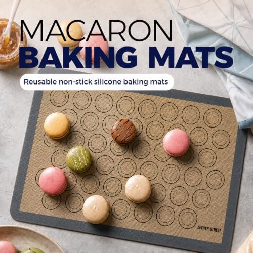 Macaron Baking Mat, Full Sheet, Pack of 2, Gray