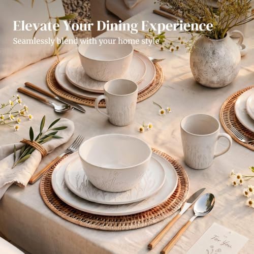 DOWAN Large Soup Bowls, 32 OZ Ceramic Cereal Bowls Set of 4