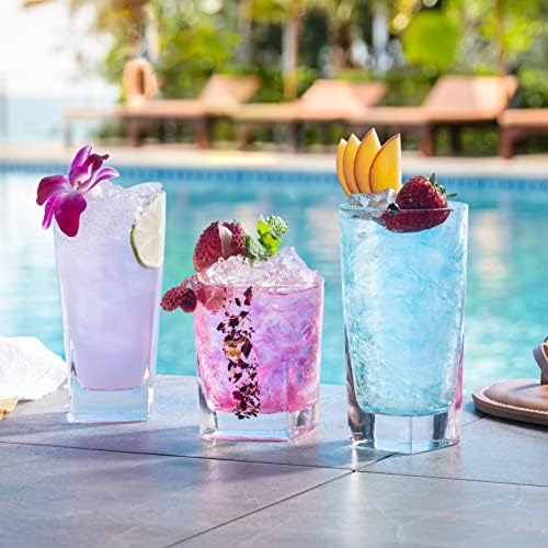 Everyday Drinking Glasses Set of 8 Drinkware Kitchen Glasses for