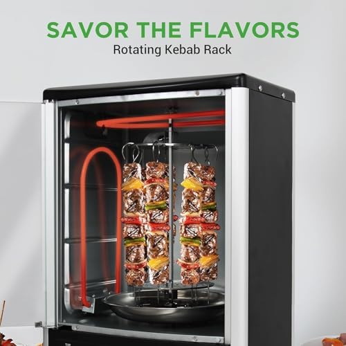 Nutrichef Vertical Countertop Oven with Rotisserie, Bake, Broil, &