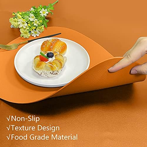 Herda Faux Leather Fall Placemats Set of 6 Wipeable Washable Place