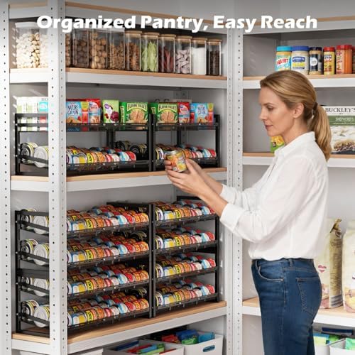 iSPECLE Can Organizer for Pantry - Expandable Width, Holds 48 Cans