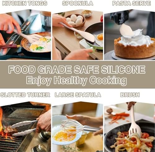 Umite Chef 22-Piece Silicone Cooking Utensils Set,Heat Resistant &