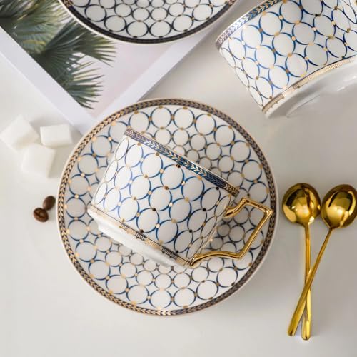CwlwGO-European style cup and saucer set, 7 oz (about 198.4 grams)