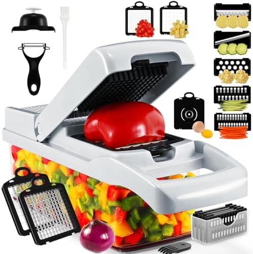 Compact Vegetable Chopper with Container, 9 Inserts