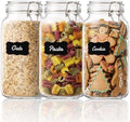 GOSCHE 78oz Glass Jars with Airtight Lids, 3 Pack Square Storage