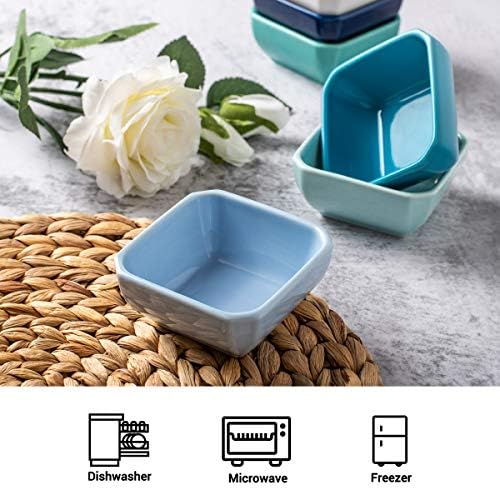 DELLING 3 Oz Ceramic Dip Bowls Set of 6 Colorful, Porcelain Dipping