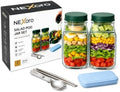 Nexoro 2 Pack Salad Jar with Side Opening Lid, Salad Bowl Container