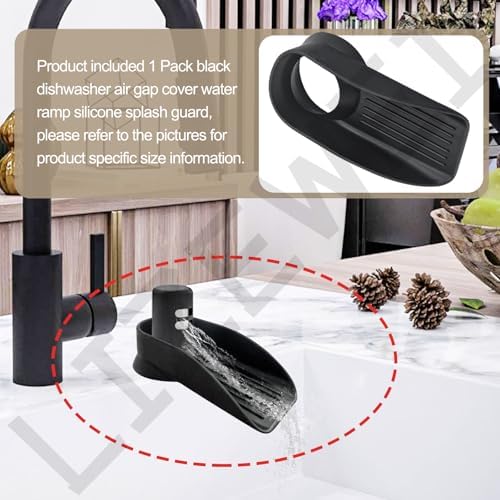 Black Dishwasher Air Gap Cover Water Ramp Silicone Splash Guard
