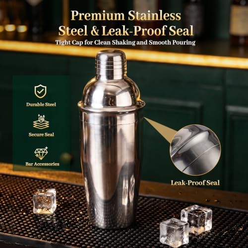 Cocktail Shaker Set,13Piece Bartender Kit,Bar Tool Set,Bar Cart