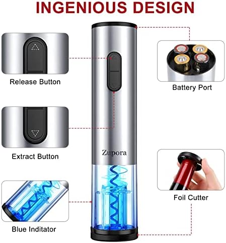 Electric Wine Opener Set, Portable Battery Operated Automatic Wine