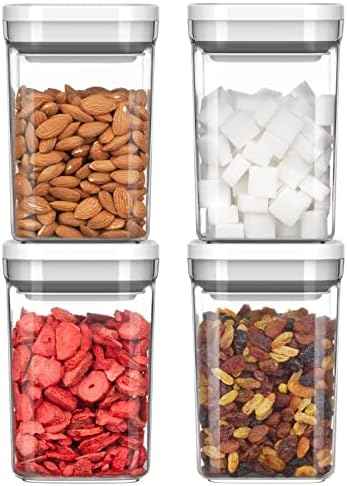 MR.SIGA 4 Pack Airtight Food Storage Container Set for Pantry Organization