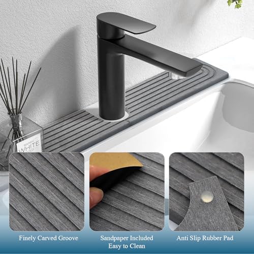 Diatomite Stone Faucet Mat for Kitchen Sink, 23.6 Inch Fast Drying