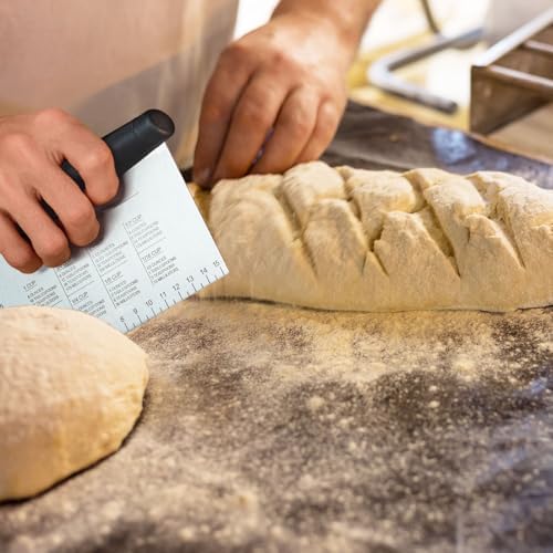 Dough Scraper with Handle, Stainless Steel Pastry Bench Scraper Cutter