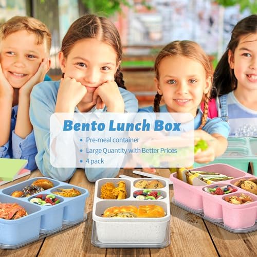Large Capacity Bento Box for Adults, 4-Piece Set – Stackable Lunch Box