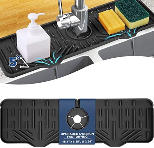 18" Kitchen Sink Faucet Splash Guard Plus Size Silicone Sink Faucet