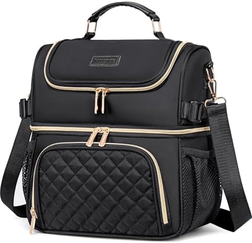 Lunch Bags for Women,Dual Compartment Lunch Box Lunch Tote Bag
