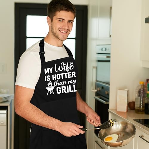 Funny Grilling Aprons For Men - Men’s Funny Apron for Dad Husband Chef