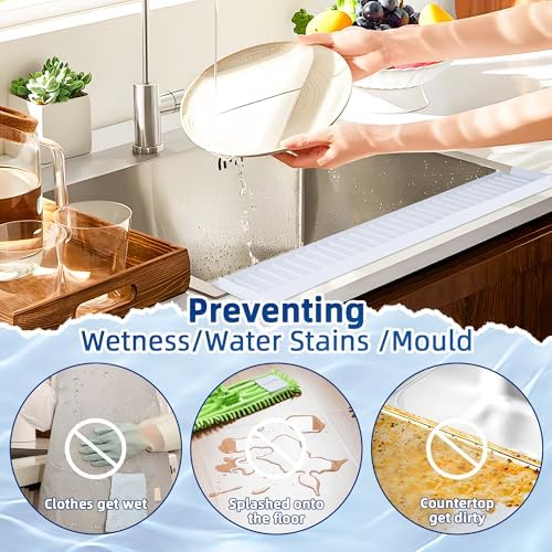 Silicone Sink Splash Guard & Edge Protector, 30 Inch Extra Long