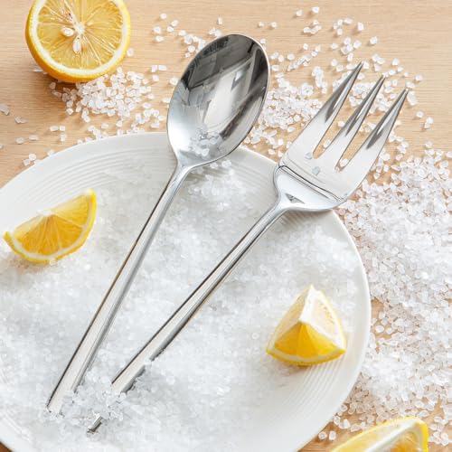 65-Piece Silverware Set with Serving Utensils, Forged Flatware Cutlery