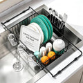 Urackify Expandable PVC-Coated In-Sink Dish Rack, Black