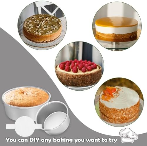 8 Inch Cake Pan Set of 2,Aluminum Round Layer Cake Baking Pans,No