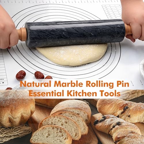18.5 inches Marble Rolling Pin,Large Non-Stick Dough Roller,for making