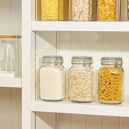 CHEFSTORY 50oz Glass Food Storage Jars, 3 Pack
