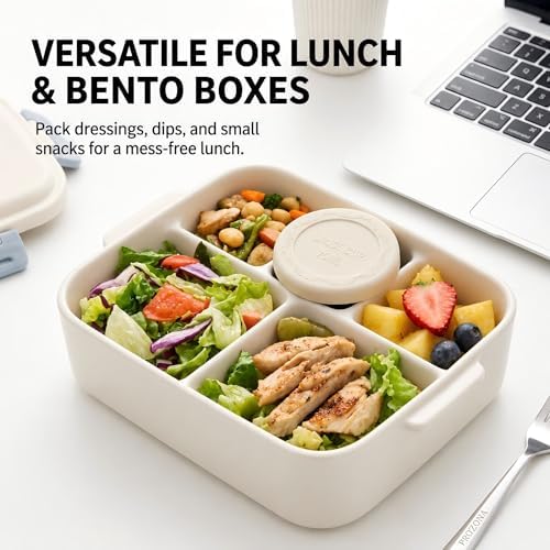 2.4 oz Stainless Steel Dressing Containers with Silicone Lids Set of 6