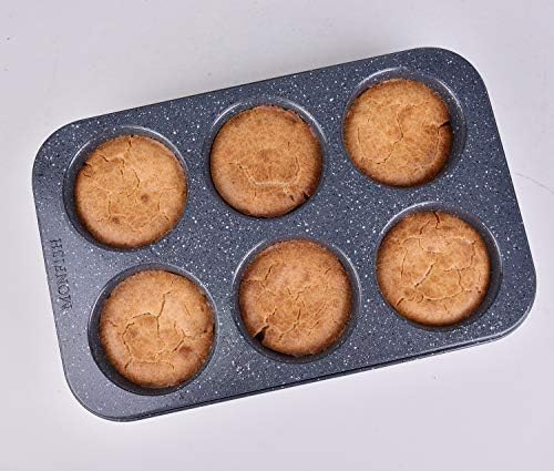 Monfish Jumbo Deep Muffin pan 6 cup large cupcake pan gray granite