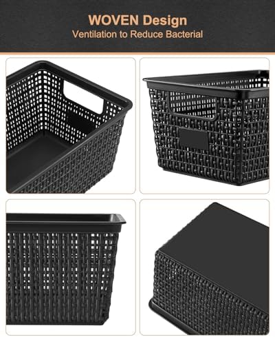 EOENVIVS Set of 6 Baskets For Organizing, Plastic Storage Bins and