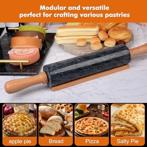 18.5 inches Marble Rolling Pin,Large Non-Stick Dough Roller,for making