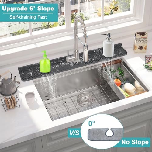 33 Inch Sink Faucet Mat, Kitchen Sink Splash Guard, Faucet Splash