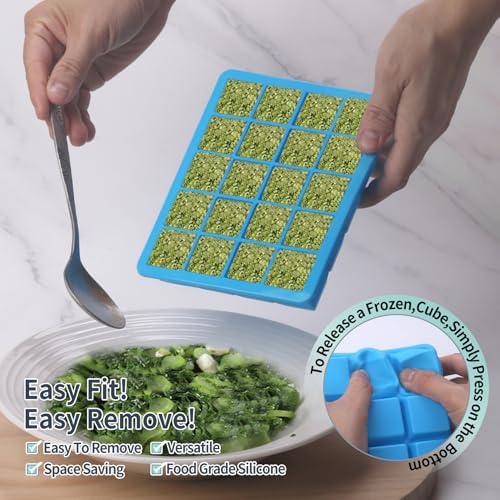 1 Tbsp Silicone Freezer Molds - Perfect for Storing Garlic, Ginger