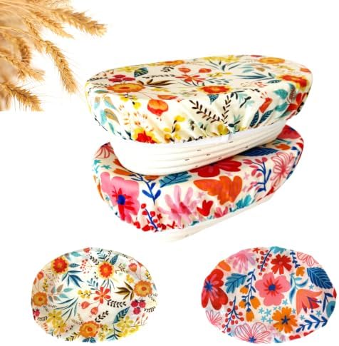 Set of 2 Oval Beeswax Bread Proofing Baskets