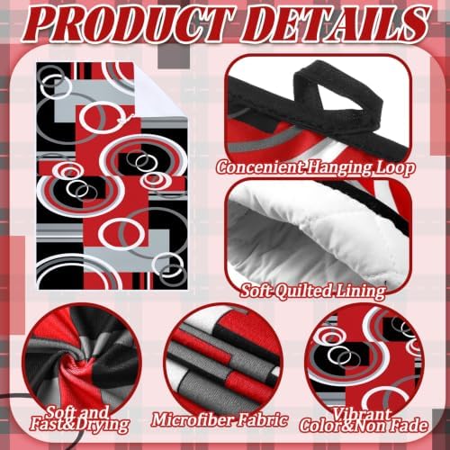 13 Pcs Red and Black Plaid Kitchen Decor Set Accessories for Home